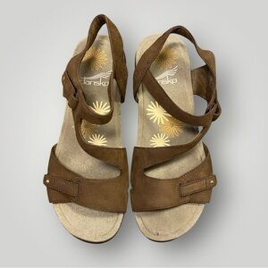 Dansko Brown Leather Strappy Sandals